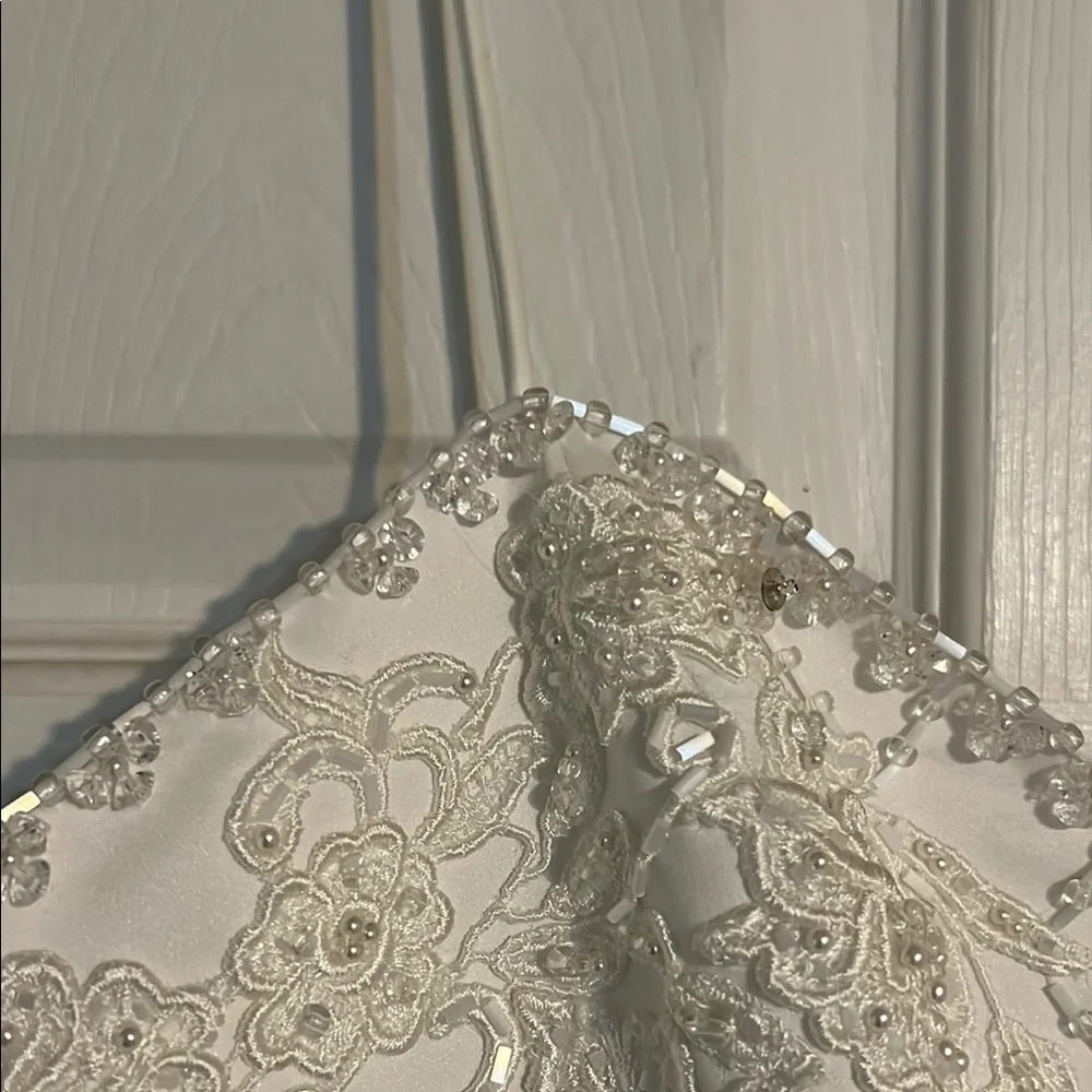 Elegant White Wedding Dress Size 12W, 006 - Picture 4 of 10